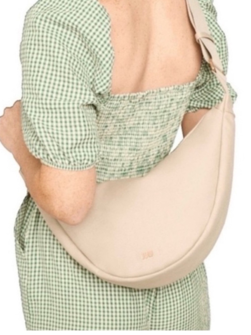 July Everyday Crescent Sling Bag Light Tan Canvas 100% Cotton NWT